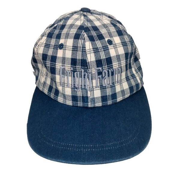 Fright Farm Cap Hat Plaid Strap Back Halloween Haunted House Smithfield PA Vtg - Picture 2 of 13